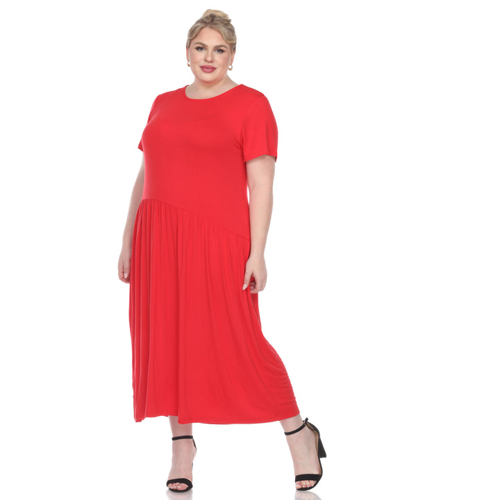 Women's Plus Size Short Sleeve Maxi Dress