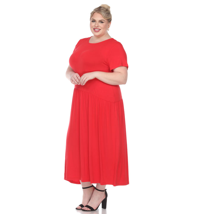 Women's Plus Size Short Sleeve Maxi Dress