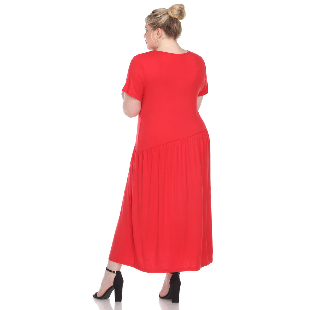 Women's Plus Size Short Sleeve Maxi Dress
