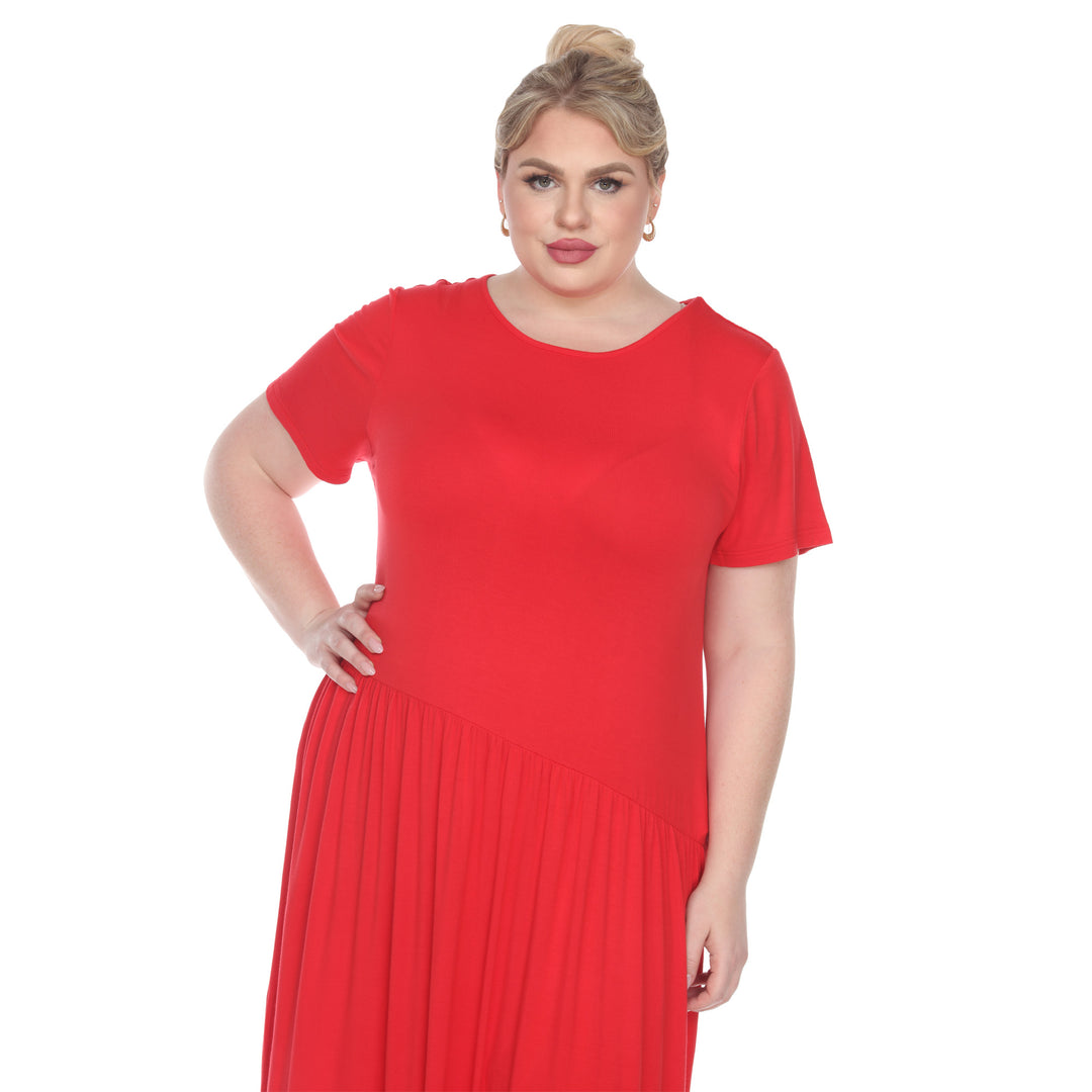 Women's Plus Size Short Sleeve Maxi Dress