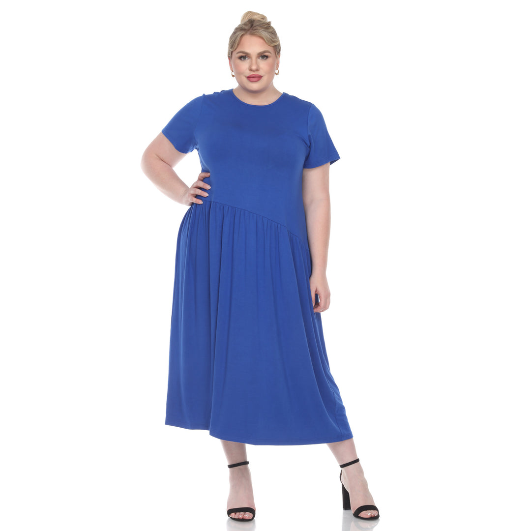 Women's Plus Size Short Sleeve Maxi Dress