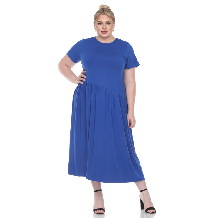Women's Plus Size Short Sleeve Maxi Dress