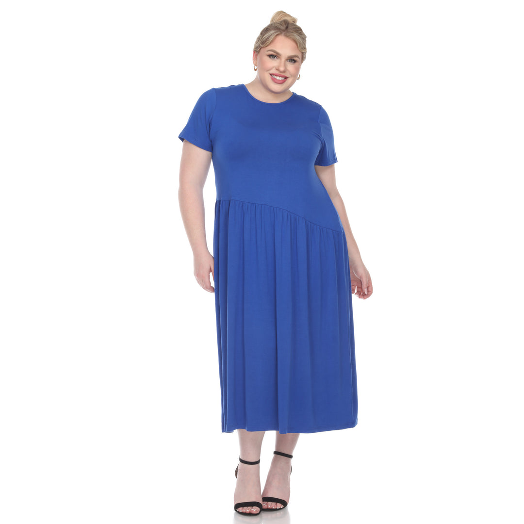 Women's Plus Size Short Sleeve Maxi Dress