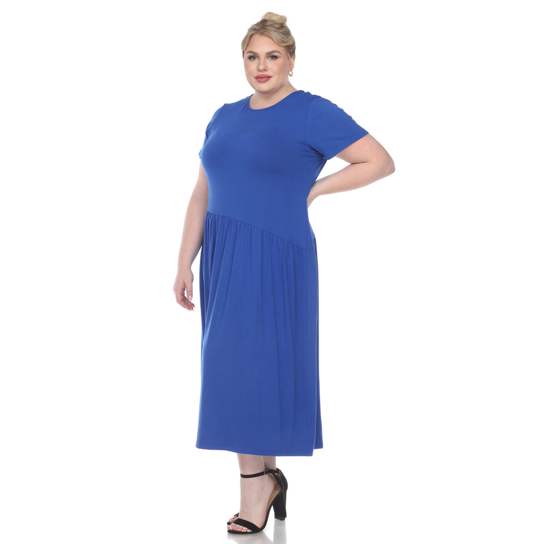 Women's Plus Size Short Sleeve Maxi Dress