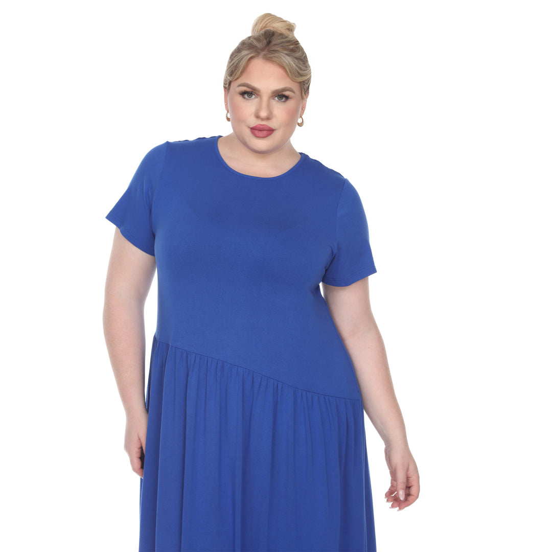 Women's Plus Size Short Sleeve Maxi Dress