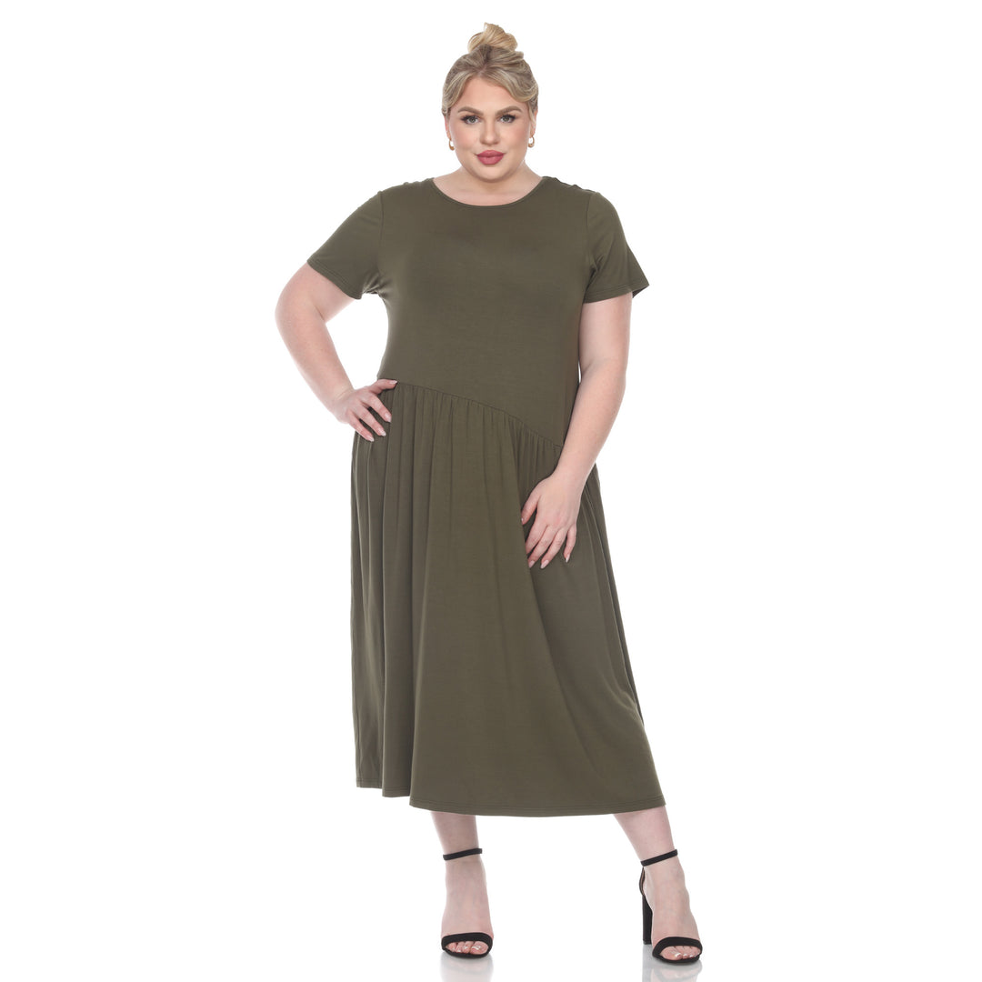 Women's Plus Size Short Sleeve Maxi Dress