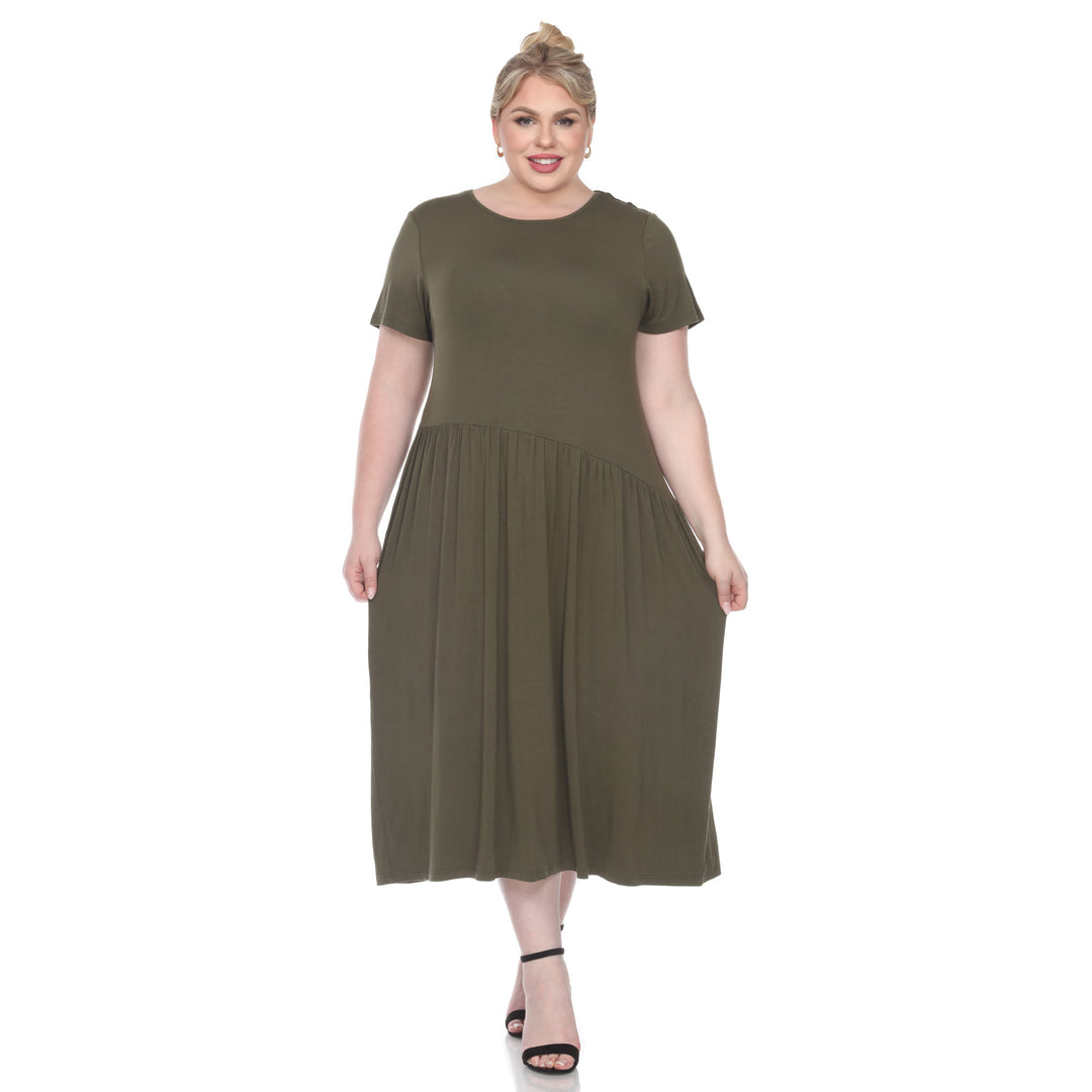 Women's Plus Size Short Sleeve Maxi Dress