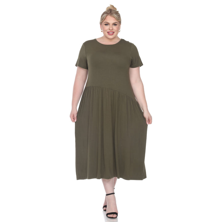 Women's Plus Size Short Sleeve Maxi Dress