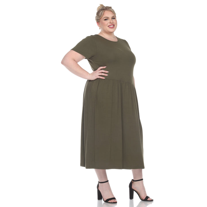 Women's Plus Size Short Sleeve Maxi Dress
