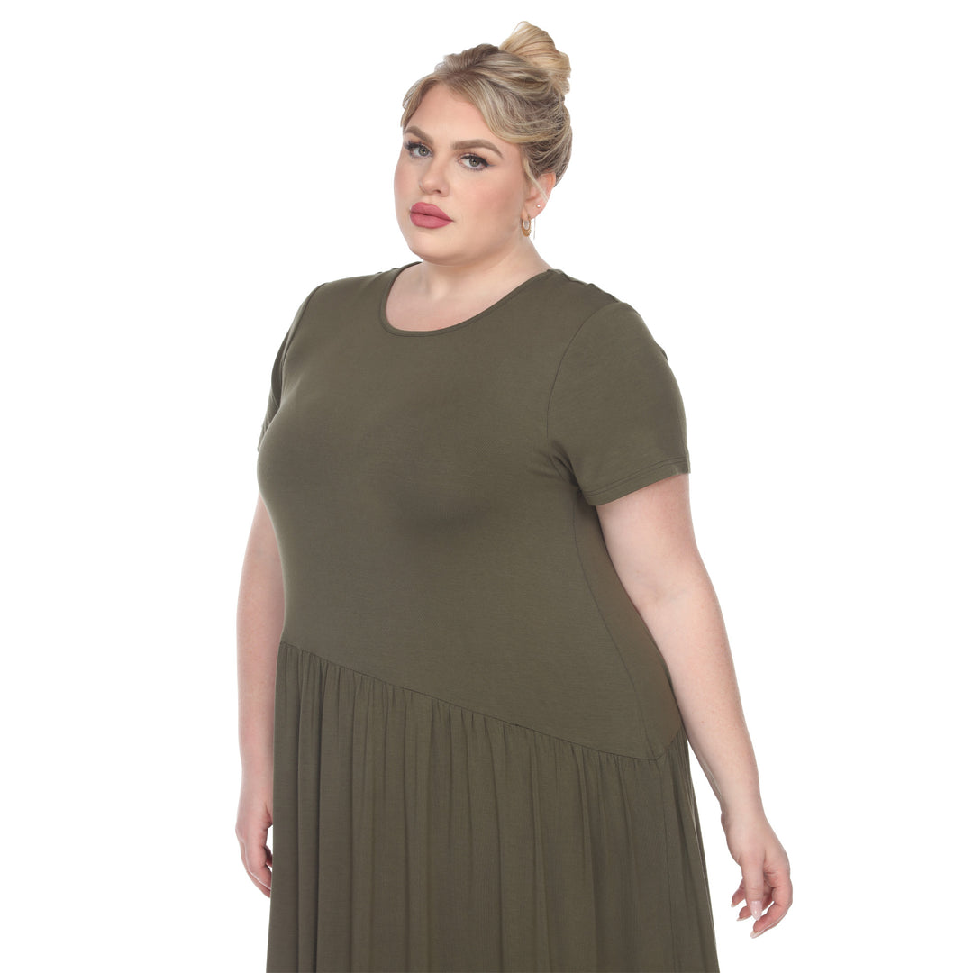 Women's Plus Size Short Sleeve Maxi Dress