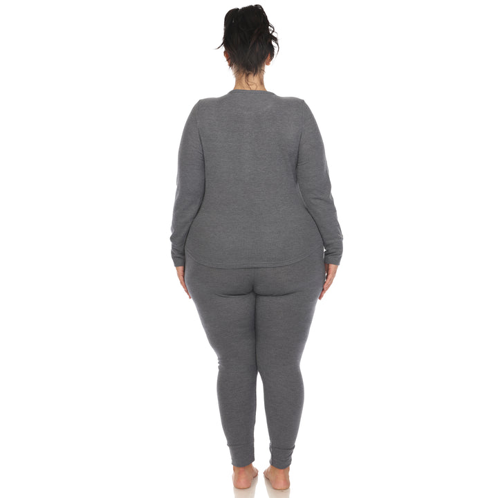 Women's Plus Size Waffle Pajama Set