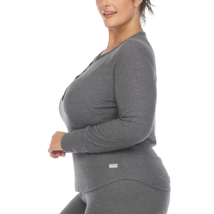 Women's Plus Size Waffle Pajama Set