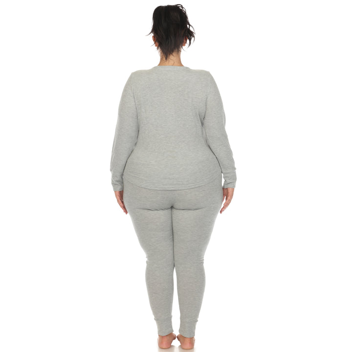 Women's Plus Size Waffle Pajama Set