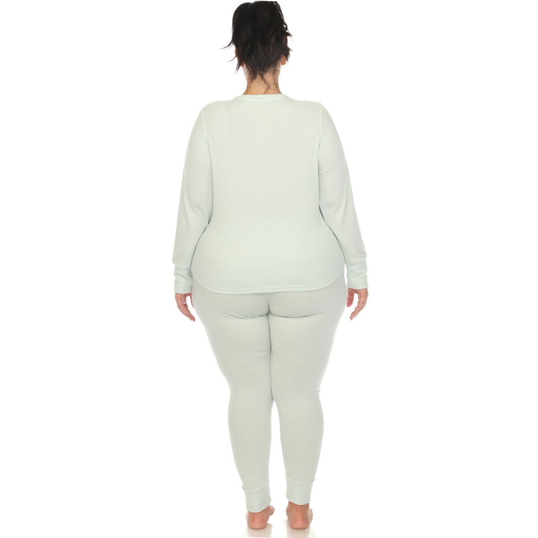Women's Plus Size Waffle Pajama Set