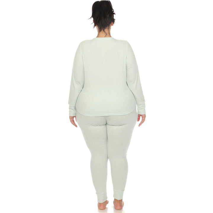 Women's Plus Size Waffle Pajama Set