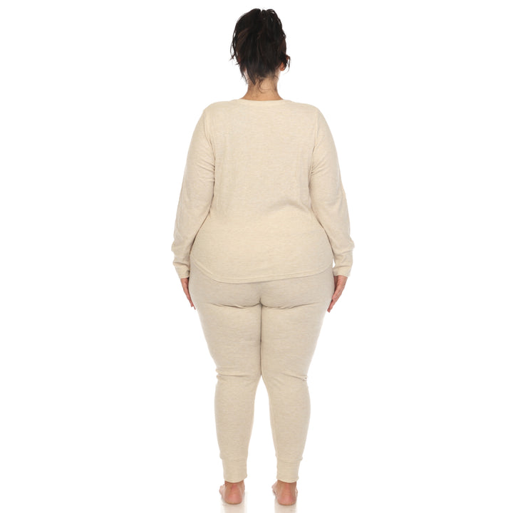 Women's Plus Size Waffle Pajama Set