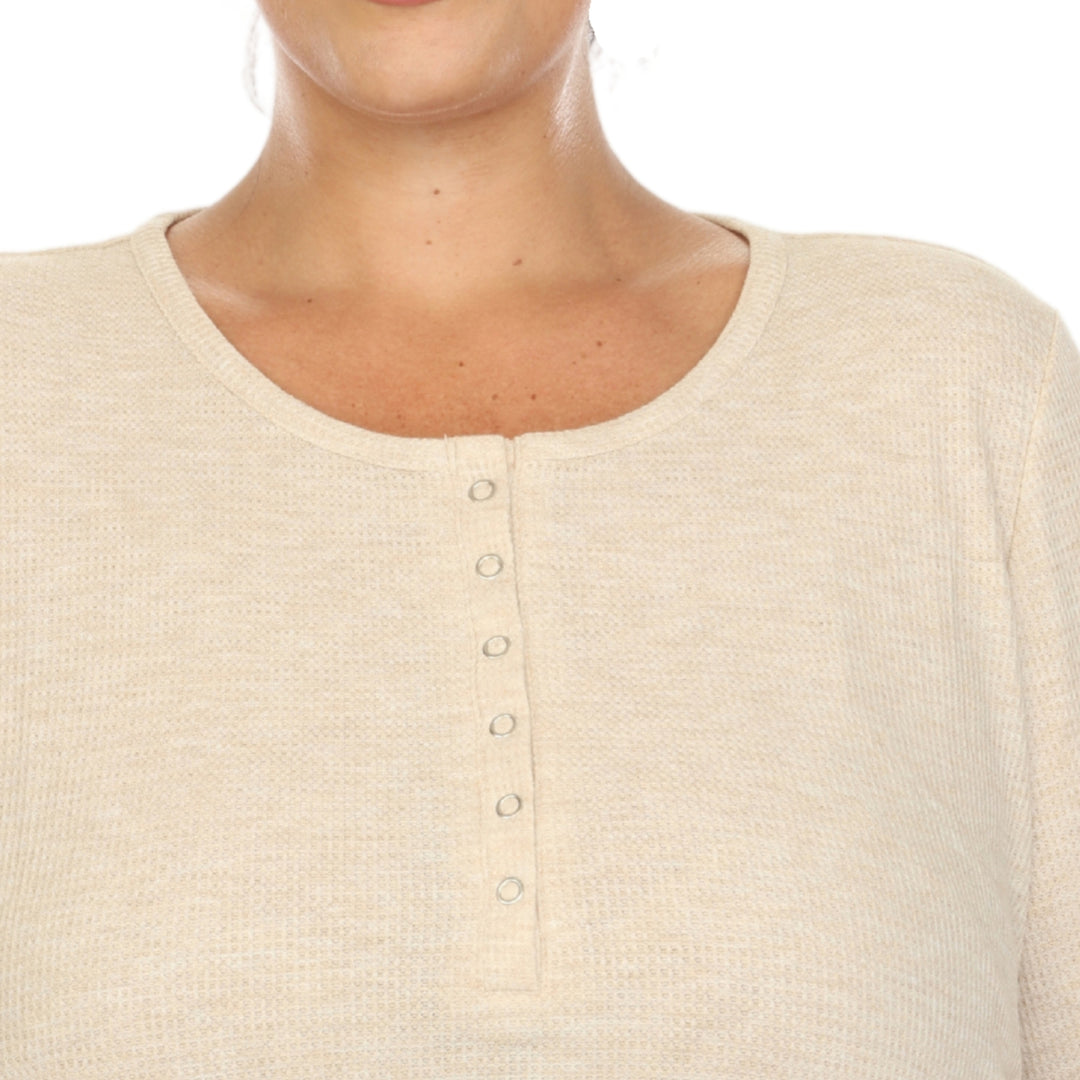 Women's Plus Size Waffle Pajama Set