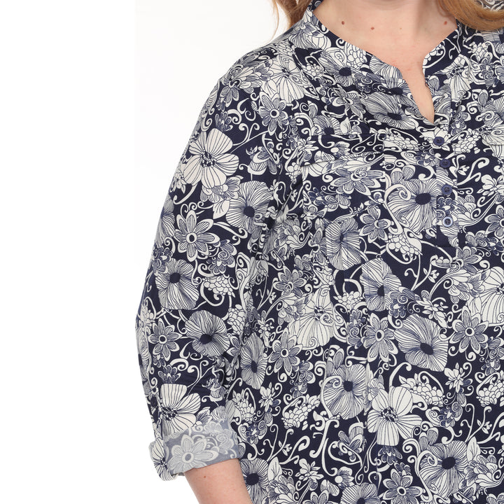 Plus Size 2-Piece Floral Print Tunic and Pant Set