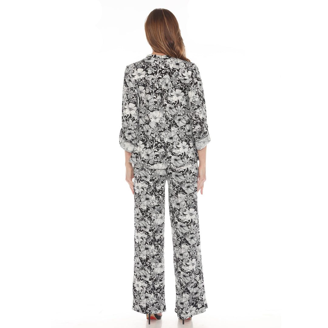 Women's 2-Piece Floral Print Tunic and Pant Set