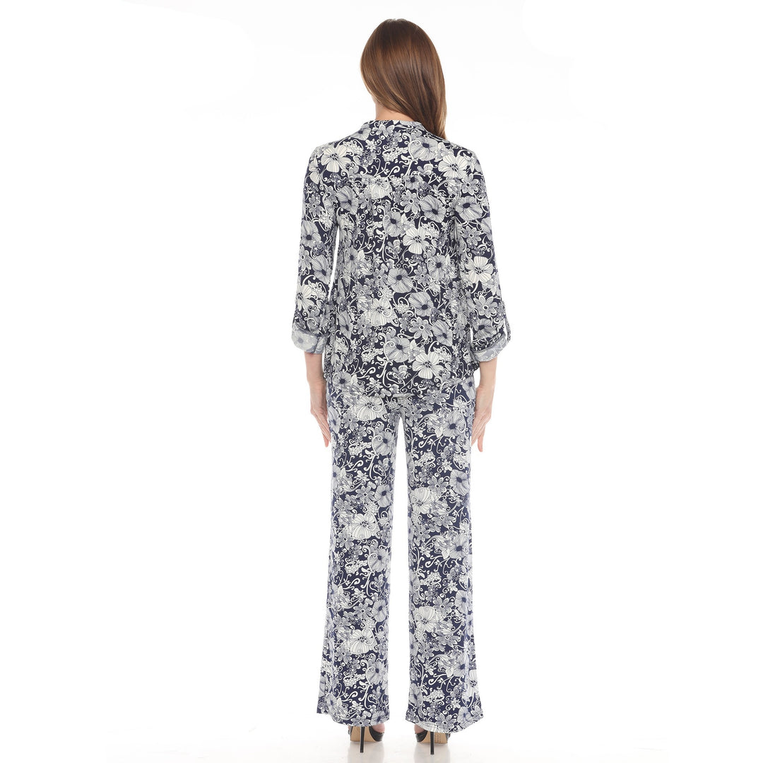 Women's 2-Piece Floral Print Tunic and Pant Set