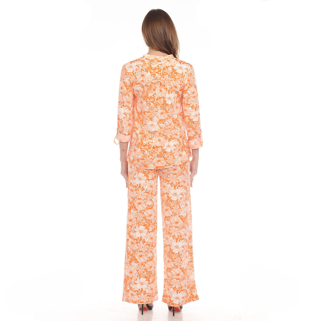 Women's 2-Piece Floral Print Tunic and Pant Set