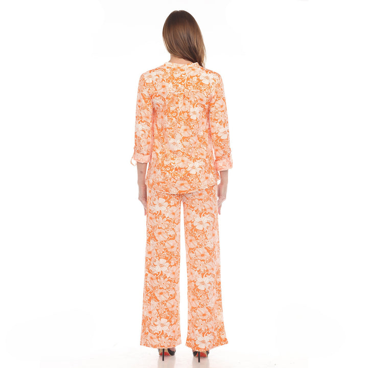 Women's 2-Piece Floral Print Tunic and Pant Set