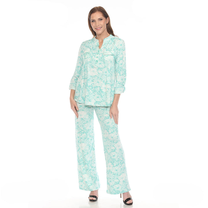 Women's 2-Piece Floral Print Tunic and Pant Set