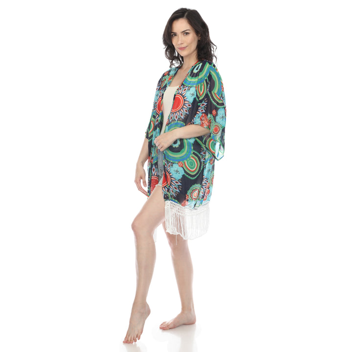 Women's Sheer Fringe Kimono