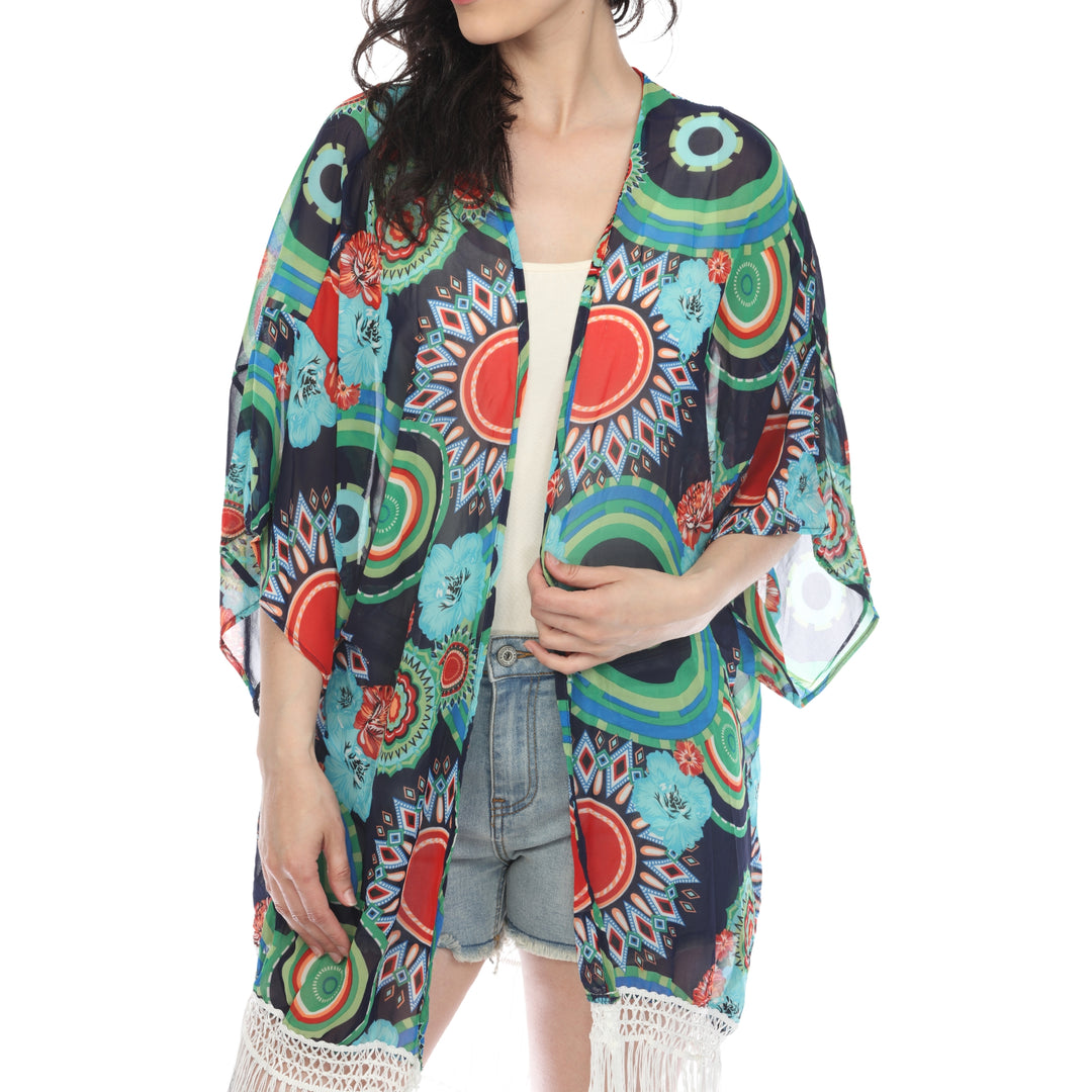 Women's Sheer Fringe Kimono