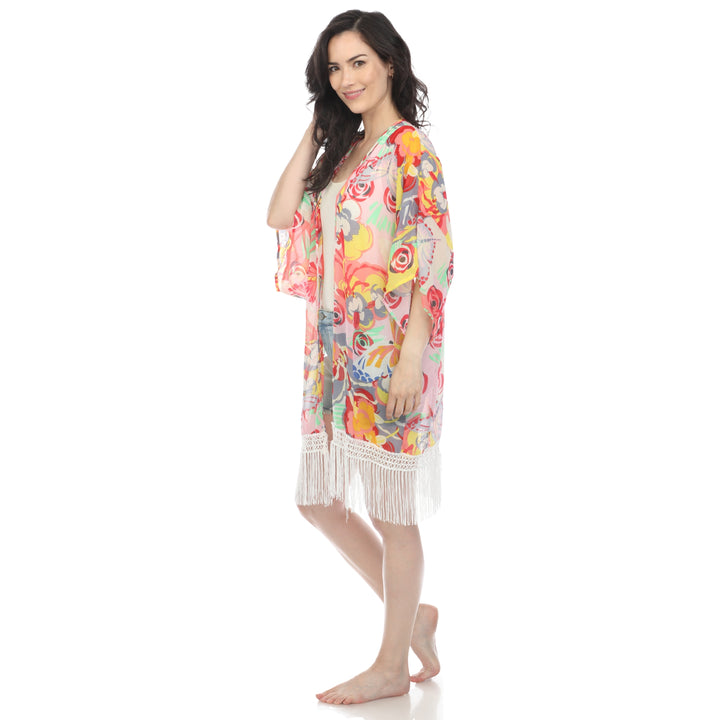Women's Sheer Fringe Kimono
