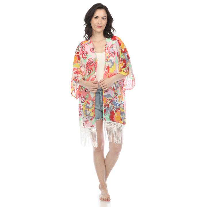 Women's Sheer Fringe Kimono