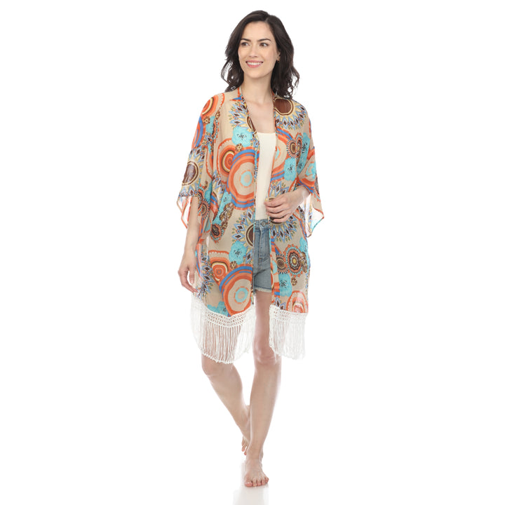 Women's Sheer Fringe Kimono