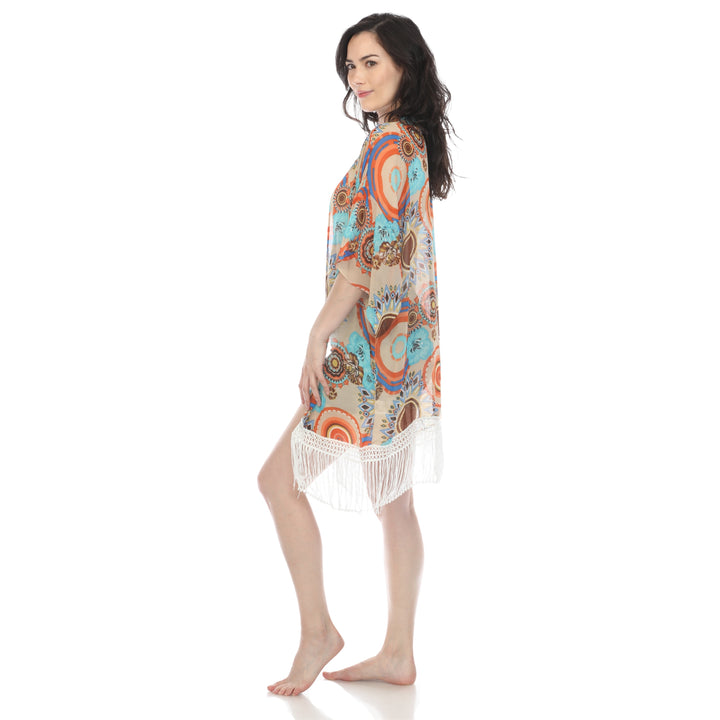 Women's Sheer Fringe Kimono