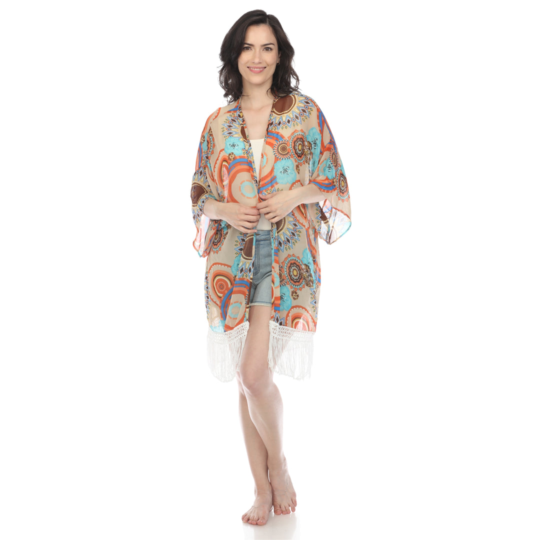 Women's Sheer Fringe Kimono