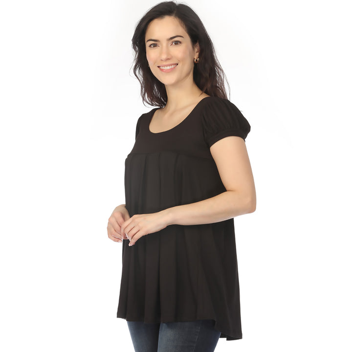 Black Cap Sleeve Tunic Top Small