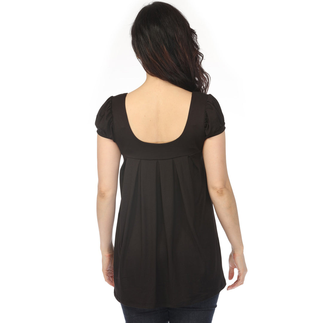 Black Cap Sleeve Tunic Top Small