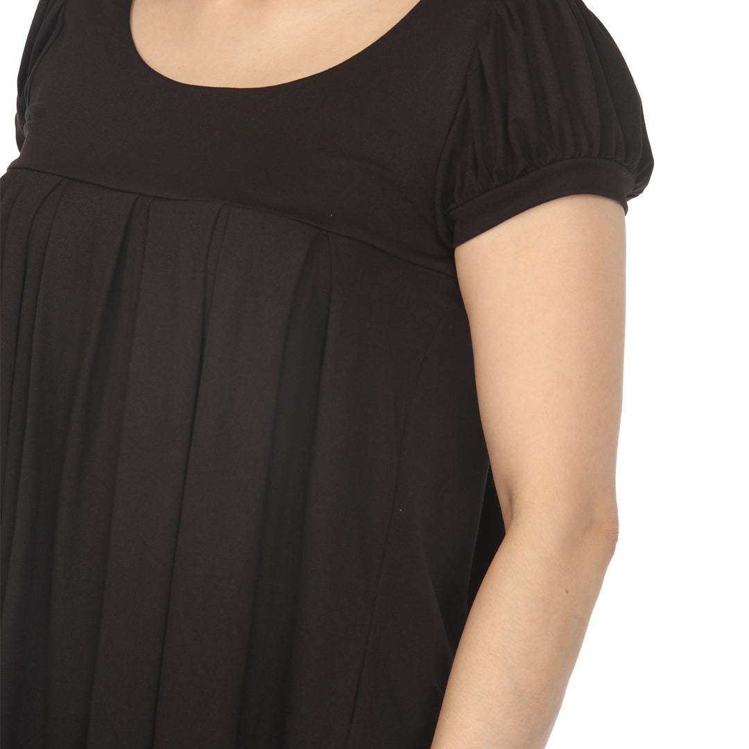 Black Cap Sleeve Tunic Top Small