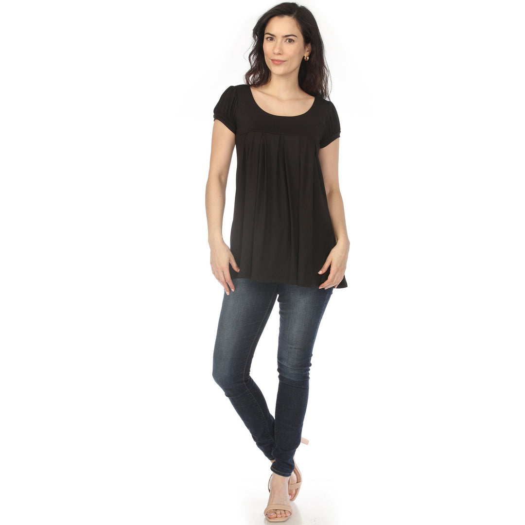 Black Cap Sleeve Tunic Top Small