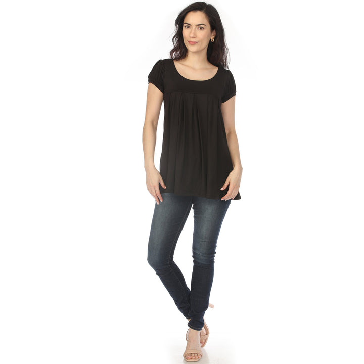 Black Cap Sleeve Tunic Top Small