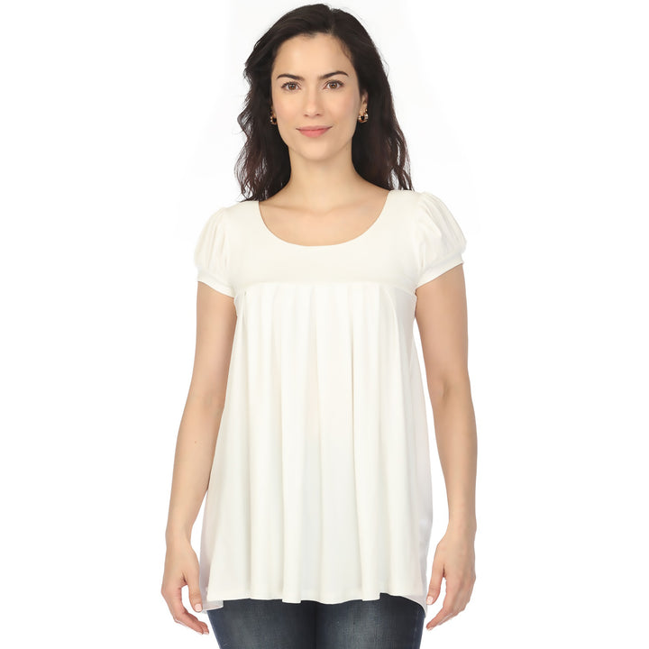 Off White Cap Sleeve Tunic Top xlarge
