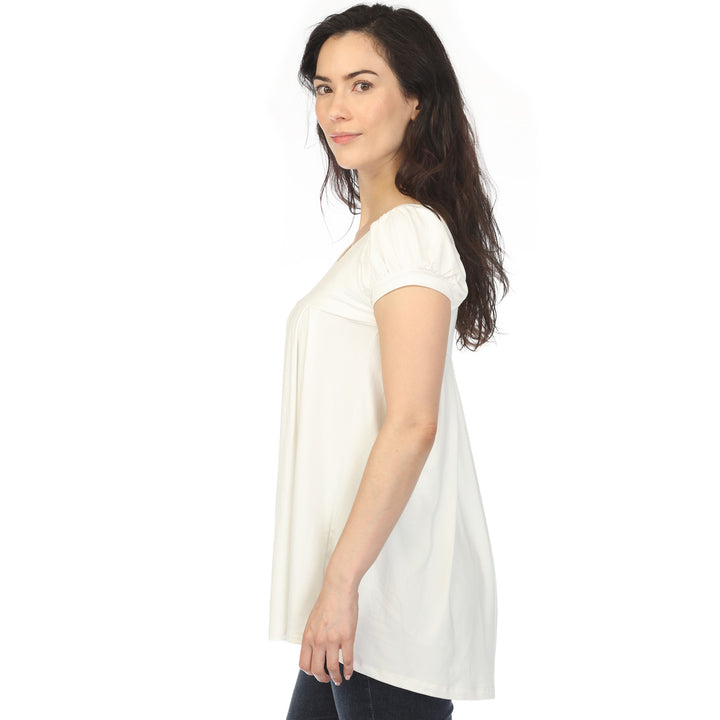 Off White Cap Sleeve Tunic Top Small