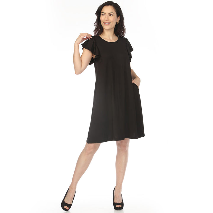 Black Ruffle Sleeve Dress
