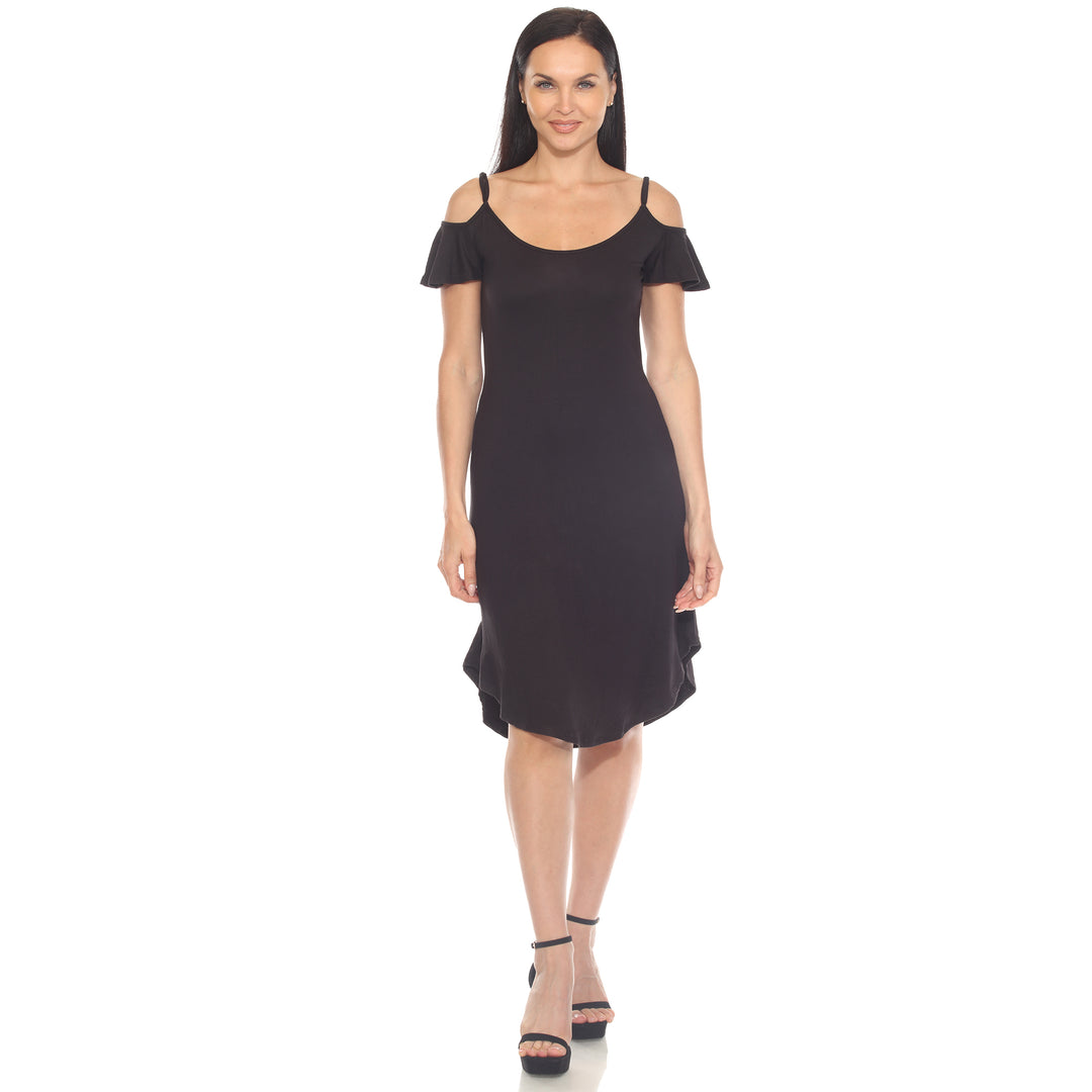 White Mark Women's Casual Scoop Neck Flutter Sleeve Knee Length Dress - Charcoal - Size M White Mark Women's Casual Scoop Neck Flutter Sleeve Knee Length Dress - Charcoal - Size M