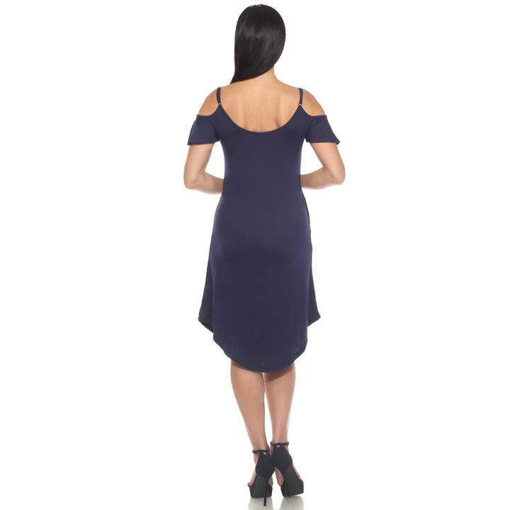 Women's Casual Scoop Neck Flutter Sleeve Knee Length Dress