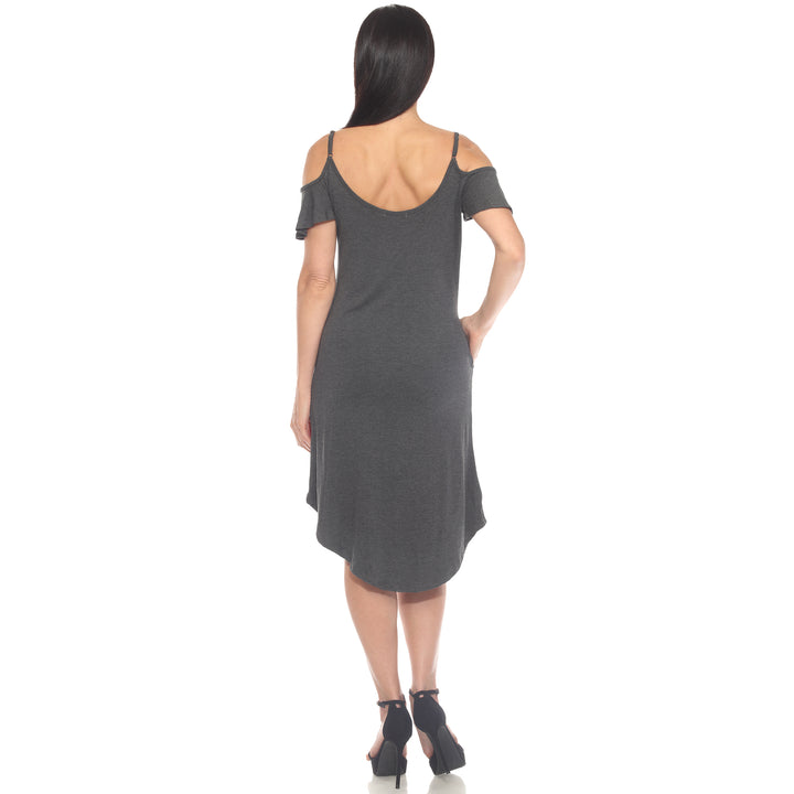 Women's Casual Scoop Neck Flutter Sleeve Knee Length Dress