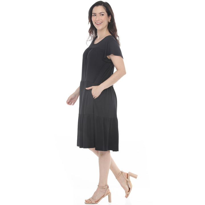 Women’s Flutter Sleeve Ruffle Tiered Dress
