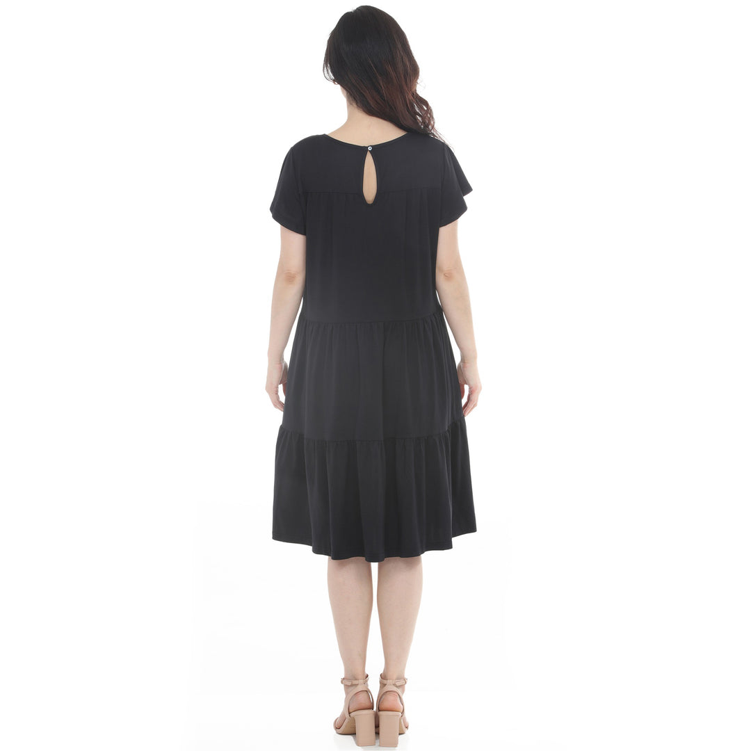 Women’s Flutter Sleeve Ruffle Tiered Dress