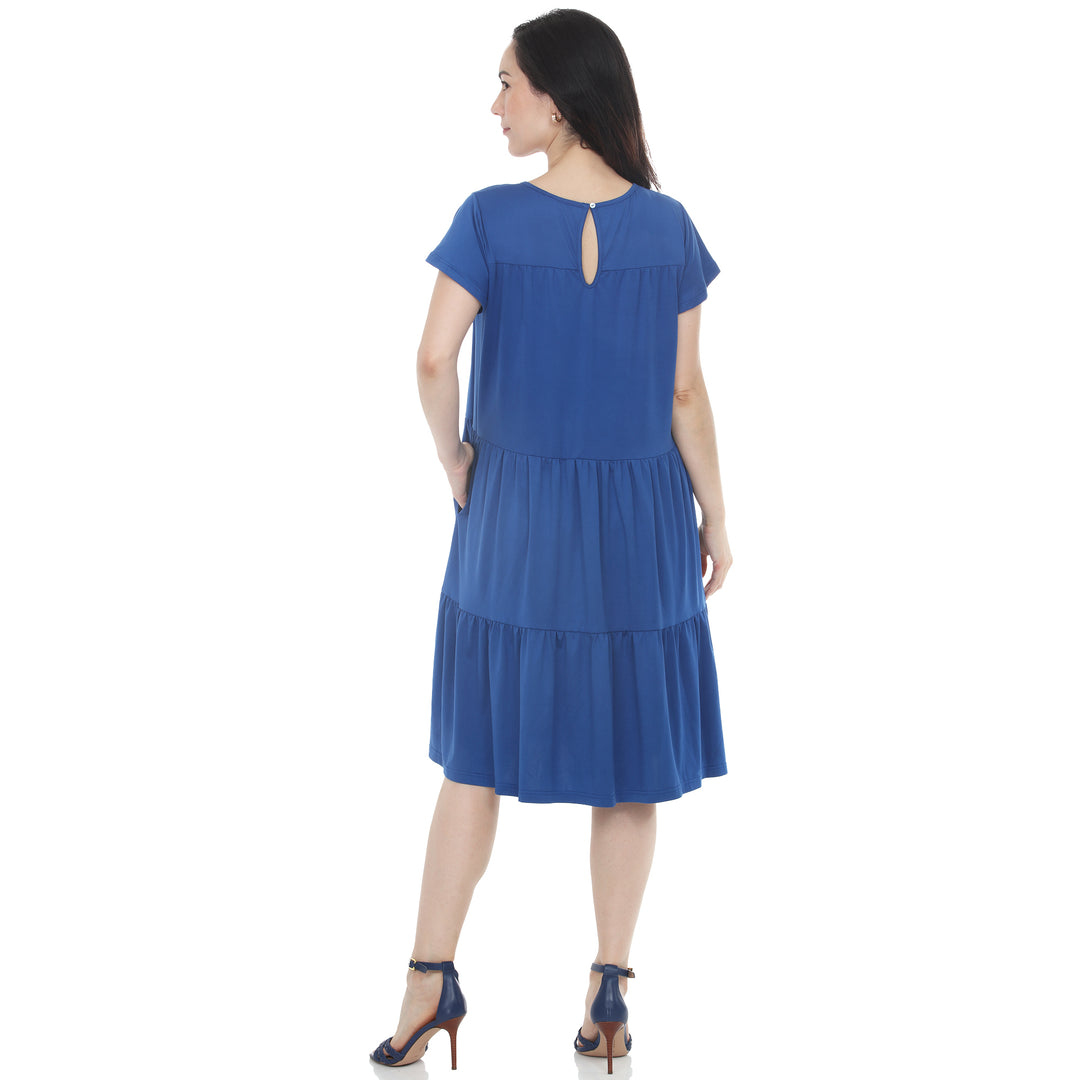 Women’s Flutter Sleeve Ruffle Tiered Dress