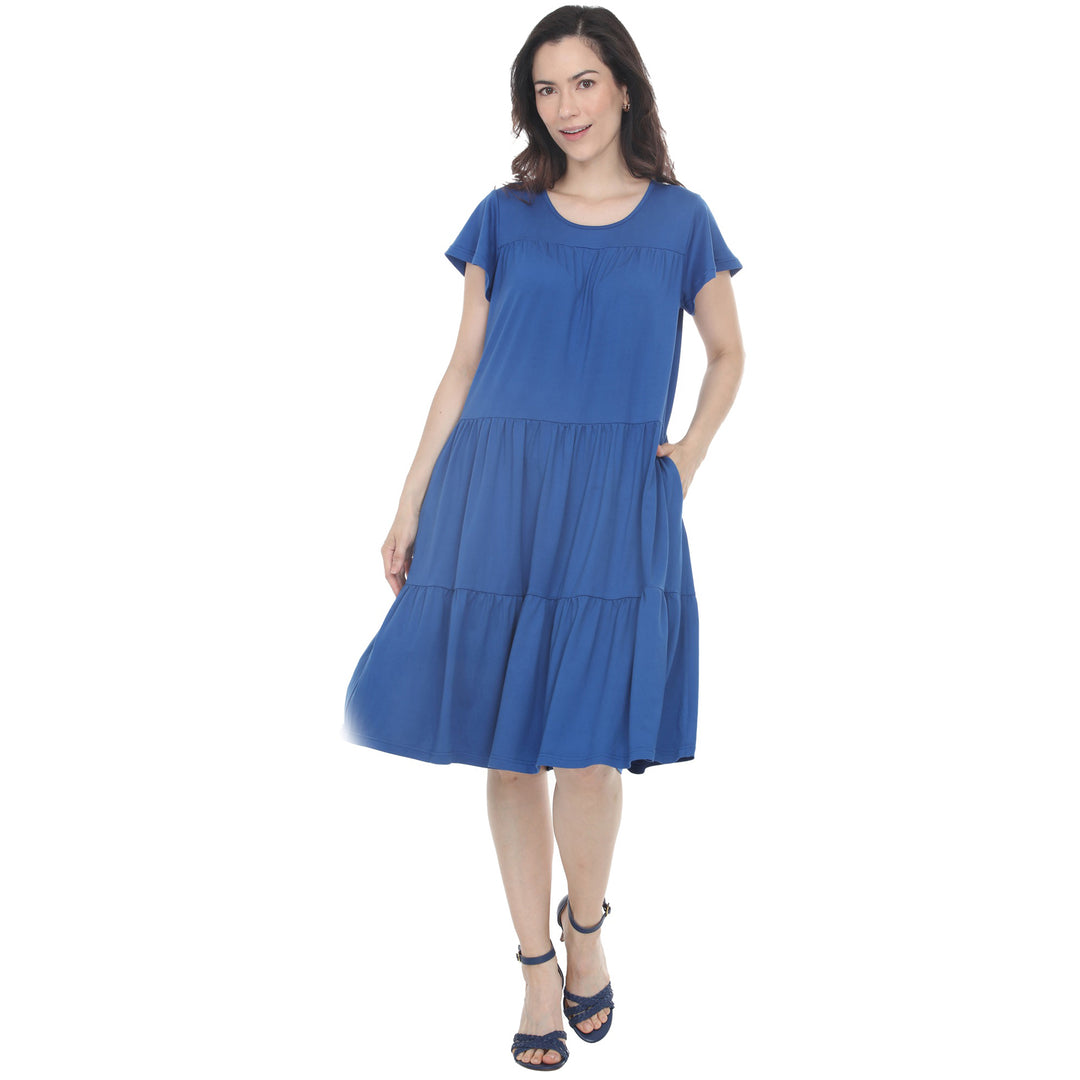 Women’s Flutter Sleeve Ruffle Tiered Dress