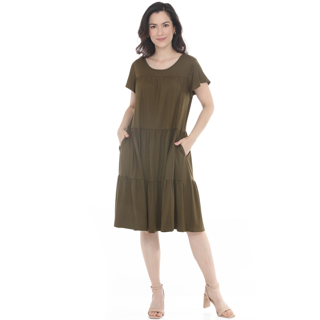 Women’s Flutter Sleeve Ruffle Tiered Dress